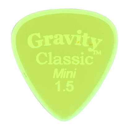 Gravity グラビティClassic Mini ギターピック JAZZ GCLM15M fluorescent green 1枚入り
