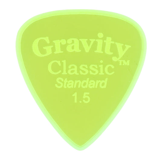 Gravity グラビティClassic Standard ギターピックGCLS15M fluorescent green 1枚入り