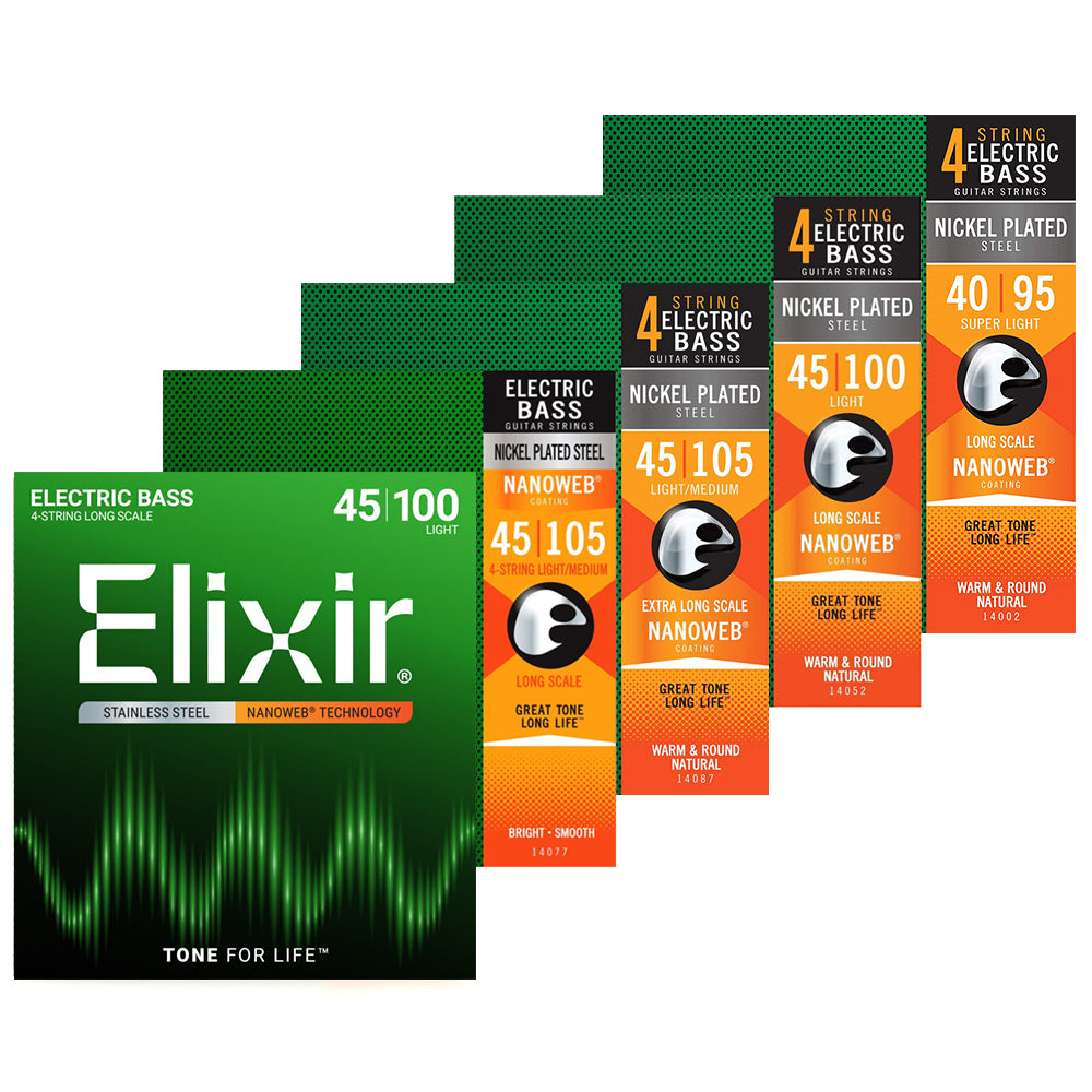 Elixir エリクサー 4弦ベース弦 ニッケルメッキ ステンレススチール コーティング 14005 14052 14087 14077 ...