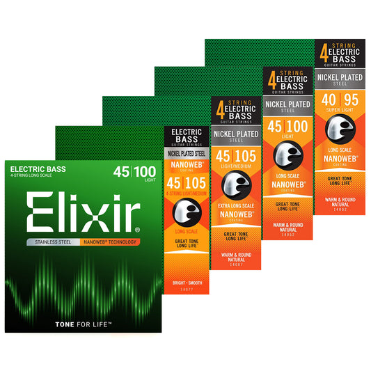 Elixir エリクサー 14-◯◯ 4弦ベース弦 ニッケルメッキ ステンレス