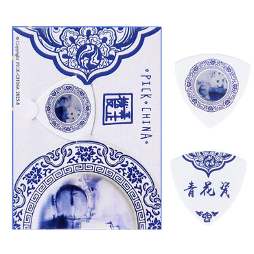 KIZAI 青花模様 1.0mm トライアングル形 ギターピック 1枚入