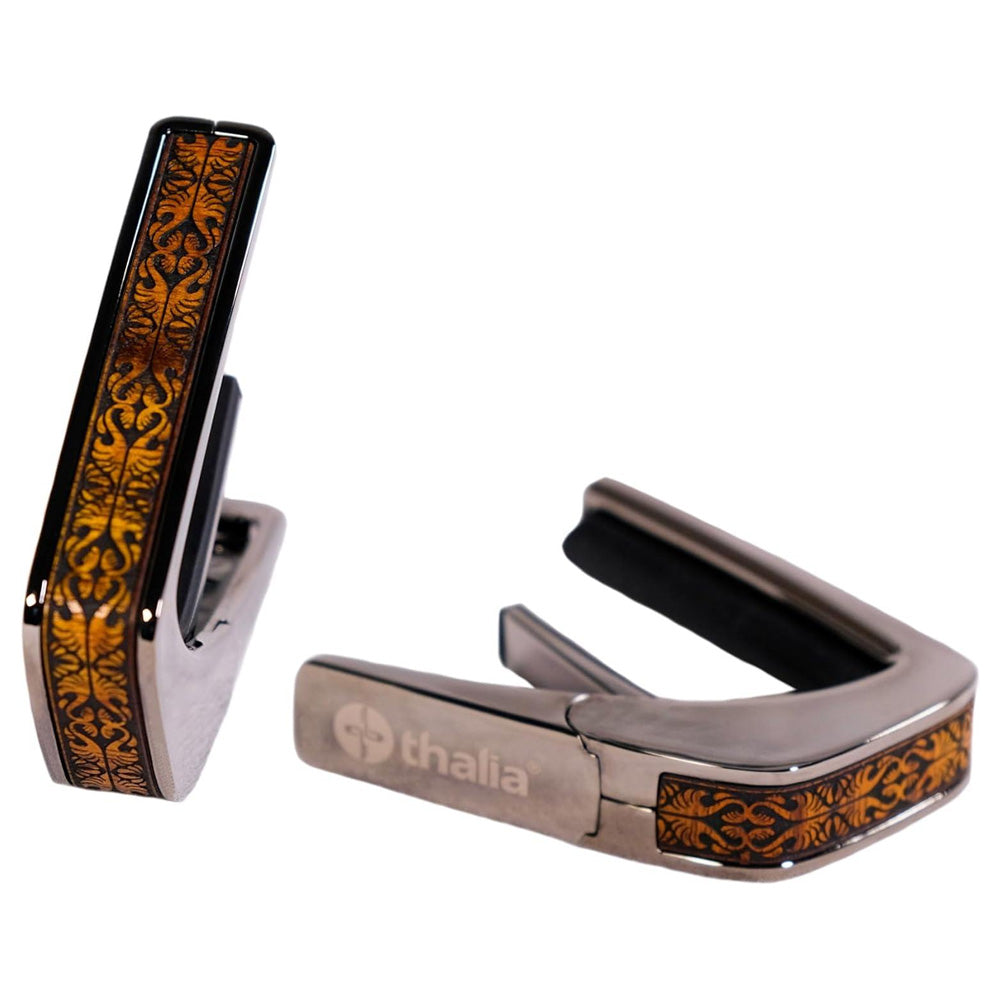 Thalia Capos ギター用カポタストBlack Chrome Finish Koa Nouveau TH-CB201-21