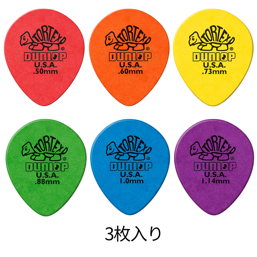 Jim Dunlop ジム ダンロップ 413R TORTEX TEARDROP ギター ピック 3枚入り