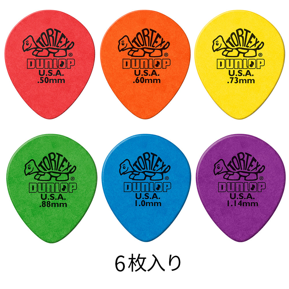 Jim Dunlop ジム ダンロップ 413R TORTEX TEARDROP ギター ピック 6枚入り