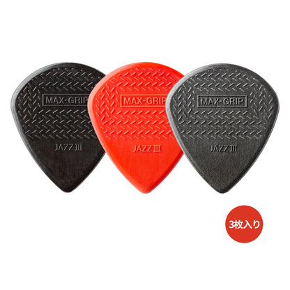Jim Dunlop ジム ダンロップ 471R MAX-GRIP JAZZ III ギターピック 3枚入り