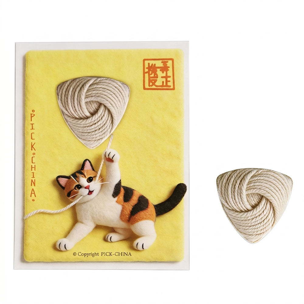 KIZAI キザイ 逆正成真  三毛猫毛糸玉デザイン トライアングルギターピック