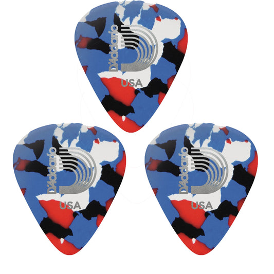 D'addario ダダリオ エナメルセルロイドギターピック 4種類の厚さ 1CMC2/4/6/7 3枚入り