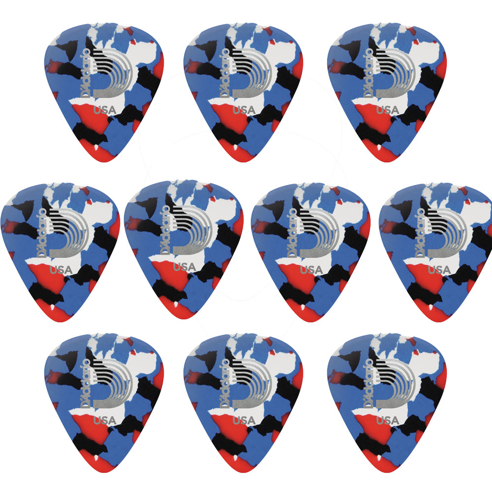 D'addario ダダリオ エナメルセルロイドギターピック 4種類の厚さ 1CMC2/4/6/7 10枚入り