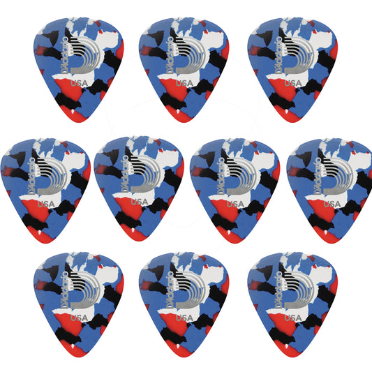 D'addario ダダリオ エナメルセルロイドギターピック 4種類の厚さ 1CMC2/4/6/7 10枚入り