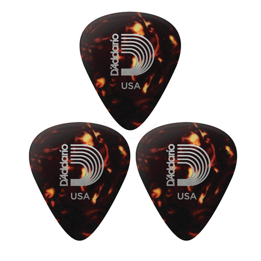 D'addario ダダリオ べっ甲柄セルロイドギターピック 4種類の厚さ 1CSH2/4/6/7
