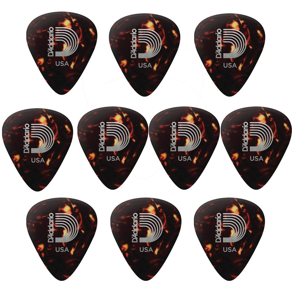 D'addario ダダリオ べっ甲柄セルロイドギターピック 4つの厚さ 1CSH2/4/6/7 10枚入り