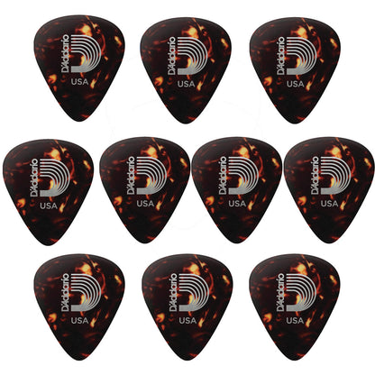 D'addario ダダリオ べっ甲柄セルロイドギターピック 4つの厚さ 1CSH2/4/6/7 10枚入り