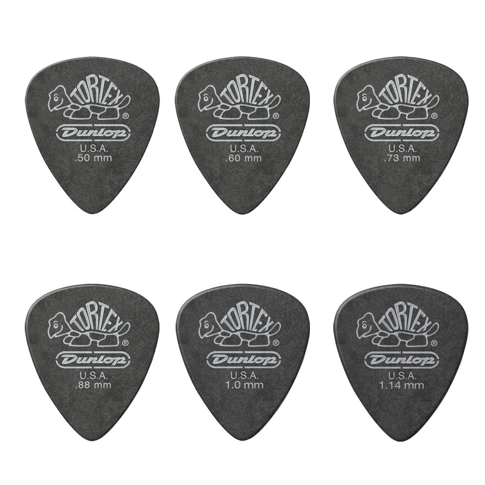 JIM Dunlop Tortex べっ甲柄 ブラックシルバー スタンダード ギターピック 488R 1枚入り