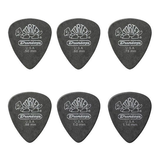 JIM Dunlop Tortex べっ甲柄 ブラックシルバー スタンダード ギターピック 488R 1枚入り