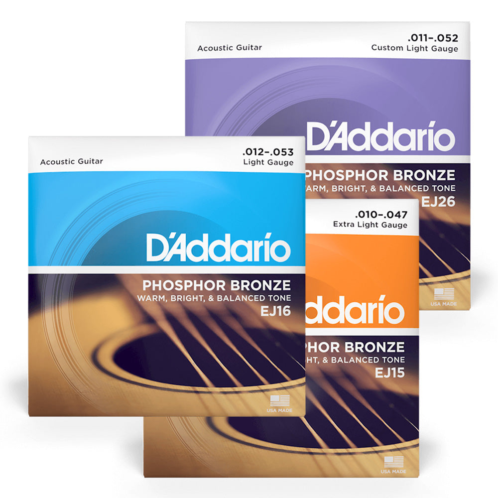 D'Addario EJシリーズ Phosphor Bronze アコースティックギター弦 EJ15 EJ16 EJ26