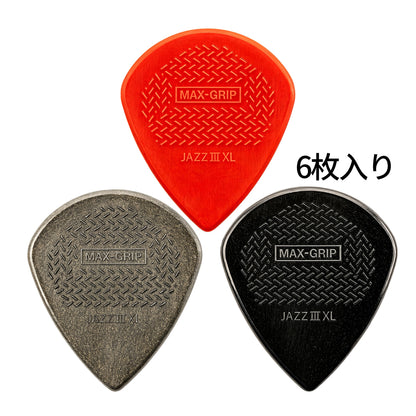 Jim Dunlop MAX-GRIP Jazz III XL ギターピック 6枚入り