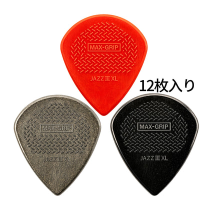 Jim Dunlop MAX-GRIP Jazz III XL ギターピック 12枚入り