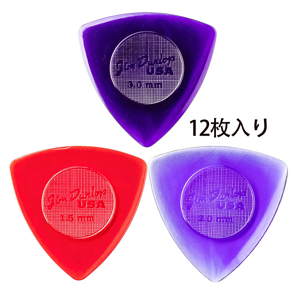 Jim Dunlop Tri Stubby  Lexan トライアングル ピック 1.5mm/2.0mm/3.0mm 12枚入り