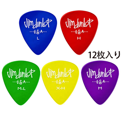 Jim Dunlop Gels ポリカーボネート ティアドロップ ピック 5ゲージ展開 12枚入り