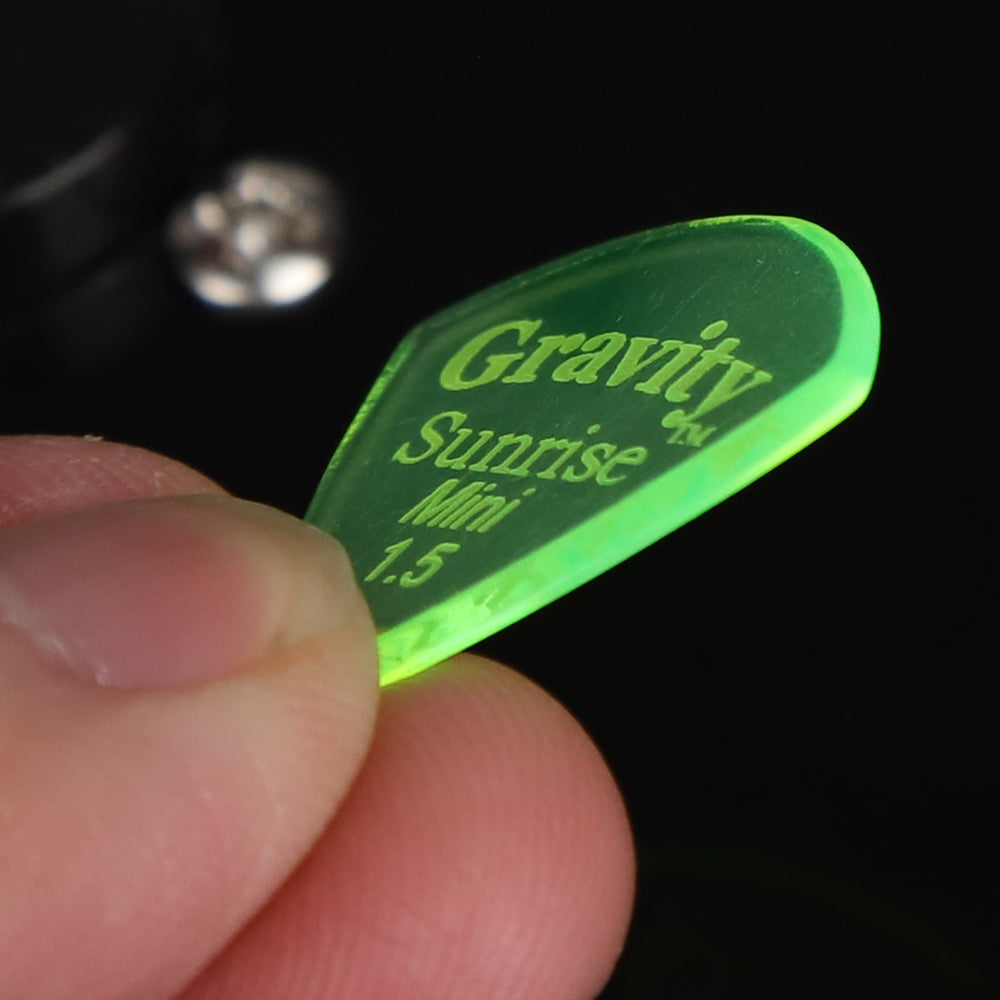 Gravity Sunrise Mini ギターピック ジャズタイプ GSUM15P  fluorescent green 1枚入り