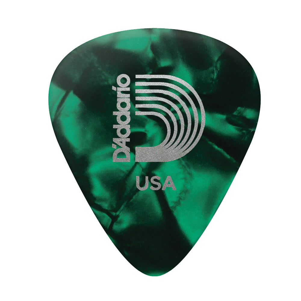D'addario ダダリオ グリーンセルロイド ギターピック 4種類の厚さ 1CGP2/4/6/7 1枚入り