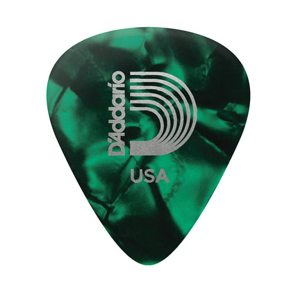 D'addario ダダリオ グリーンセルロイド ギターピック 4種類の厚さ 1CGP2/4/6/7 1枚入り