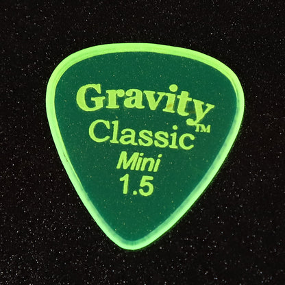 Gravity グラビティClassic Mini ギターピック JAZZ GCLM15M fluorescent green 1枚入り